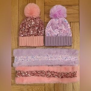 Set of 2  Kids Beanie and Scarf Set NWOT